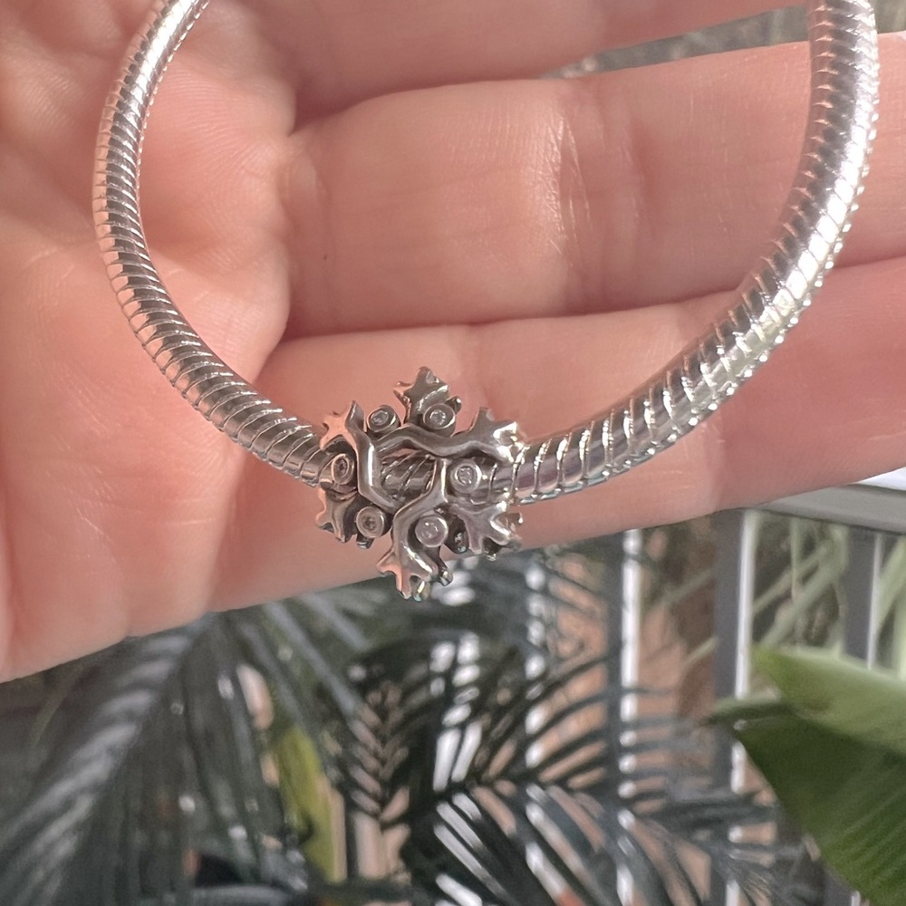 Silver Snowflake Charm - Picture 4 of 9